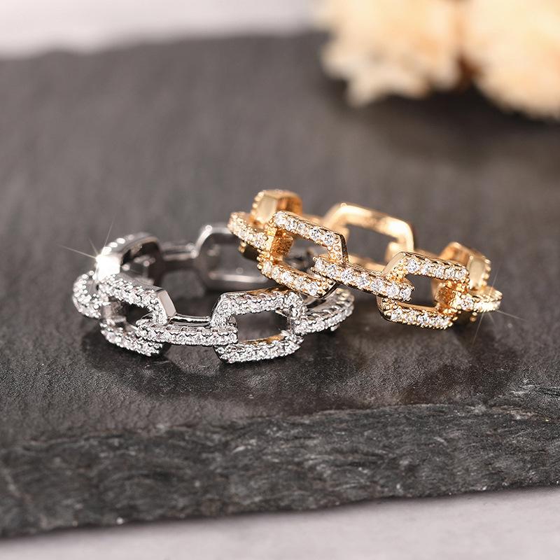 Full set zircon chain ring for women