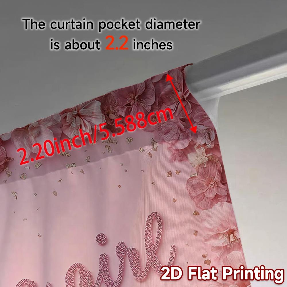 2pcs, 2D FLAT PRINTING Curtains (Without Rod) BabyGirlCelebration Chic Print Curtains Prints Light Filtering Curtains Art Deco