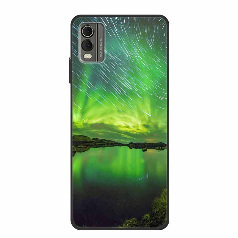Pentru husă Nokia C32 6,5" Husă spate din silicon moale TPU de lux Carcase pentru telefon pentru NokiaC32 Protector drăguț Rezistent la șocuri Flori Capa