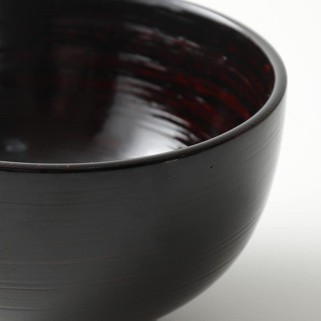 Osaka Choseido Wooden Soup Yamanaka Rust Akebono Lacquer Dishwasher-Safe Bowl, Lacquer, 10.5cm Diameter, 250ml,