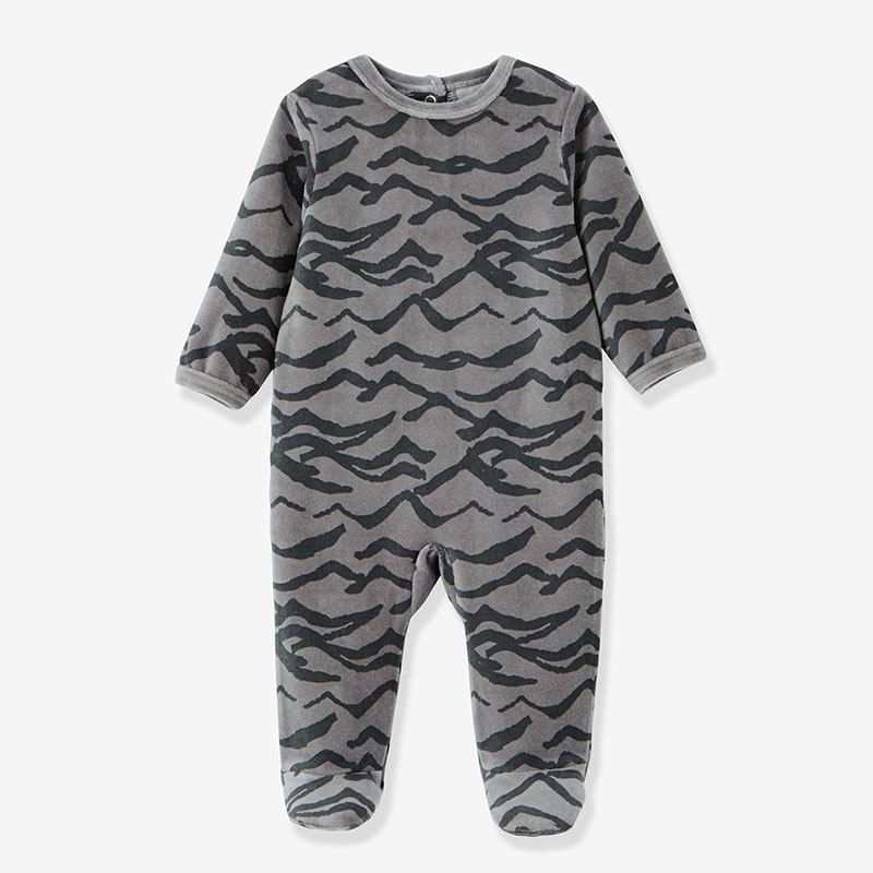 

Original French-Style Baby Boys and Girls Velvet Footed Romper Autumn and Winter Warm Jumpsuit Belly-Protecting Outdoor Clothing Tiger pattern 1M/54Cm(Within 1 Month)