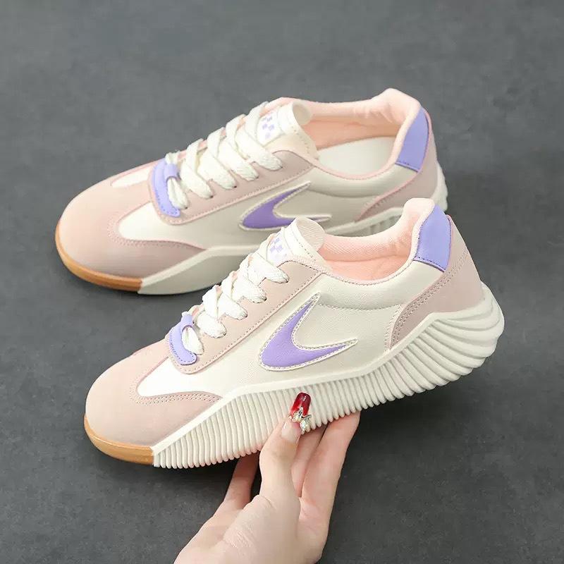Spring casual women's shoes student leather shoes trend versatile soft baseplate shoes sports shoes walking