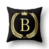 Cover Black And Gold Letter Case Sofa Cushion Cover Home Decor