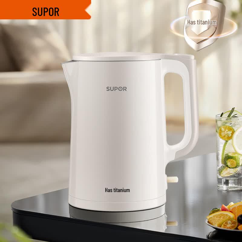 SUPOR 2L Double-Layer Insulated Electric Kettle CN plug (adapter included)