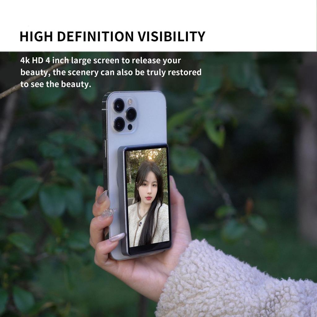 Espejo Retrovisor Magnético Inalámbrico para Fotografía y Transmisión en Vivo de Teléfono