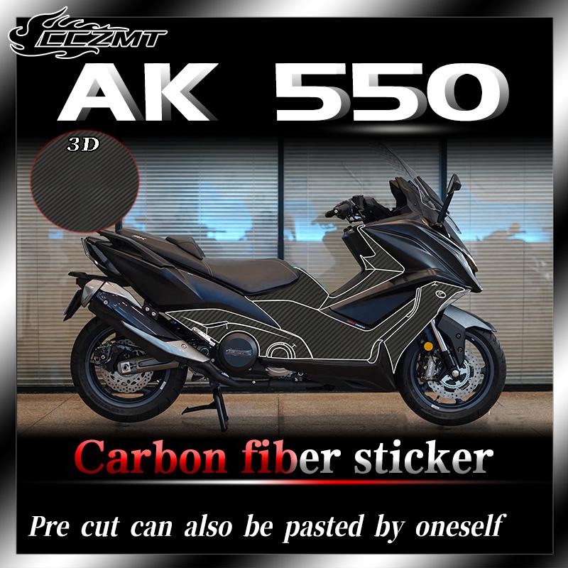Voor KYMCO AK550 3D 2021 beschermfolie modificatie koolstofvezel printstickers hele auto print waterdicht en krasbestendig