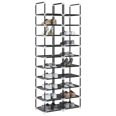 Shoe Racks 2 Pcs. 10-Tier Black 33X33X174 Cm