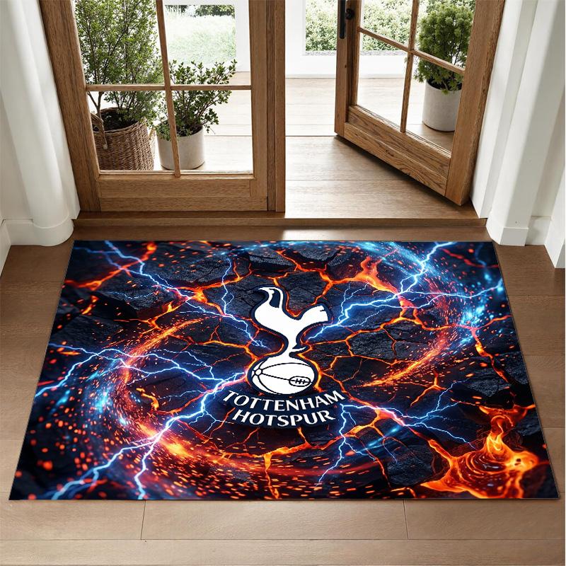 Tottenham Hotspur Tasarımlı Kristal Kadife Halı Yatak Odası Girişi İçin Yumuşak Dekoratif Mat