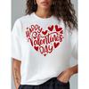 European Size Christmas Sweatshirts for Women 2025 Christmas Gift Tee, Local 1pc Women's Casual Happy Valentines Day Heart Design