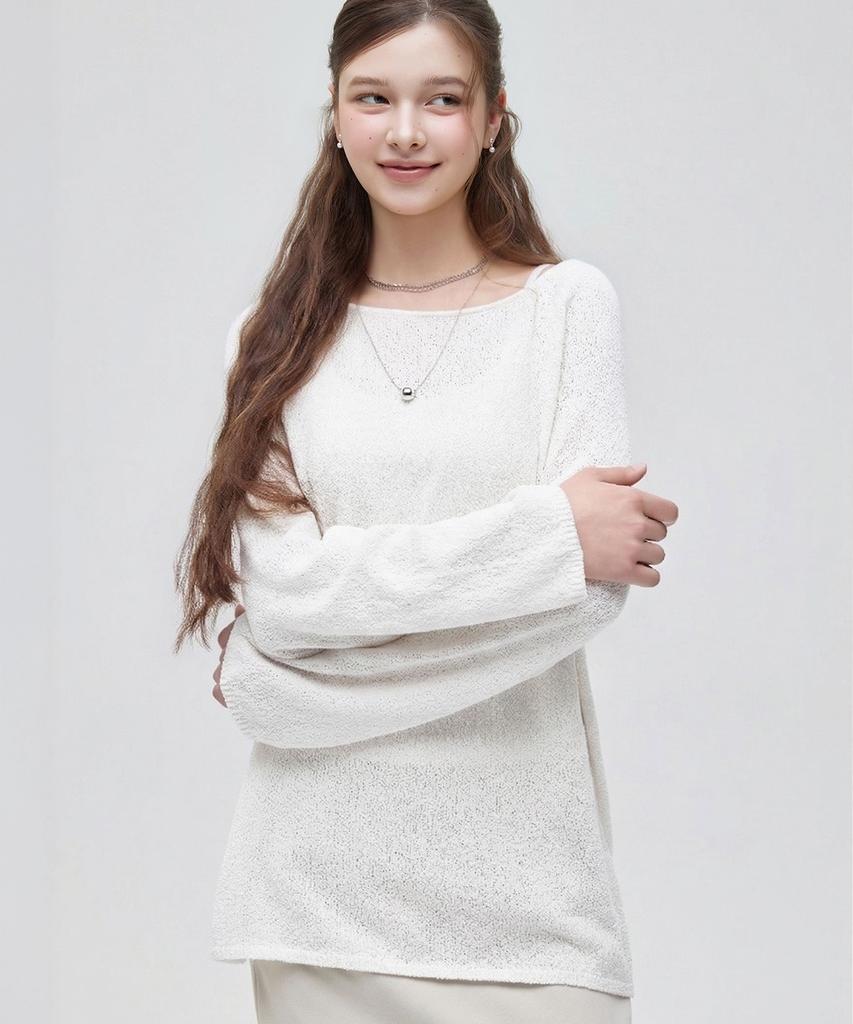 ROEM Linen-Like Loose Fit Knit Rmkag25Nt2