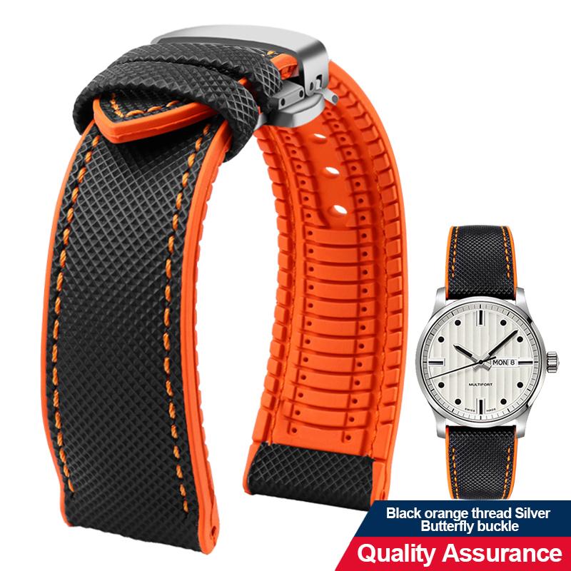 12 color high quality rubber Watchband 20 21 22 23mm 24mm for men and women watchstrap accessories Black red orange yellow Green