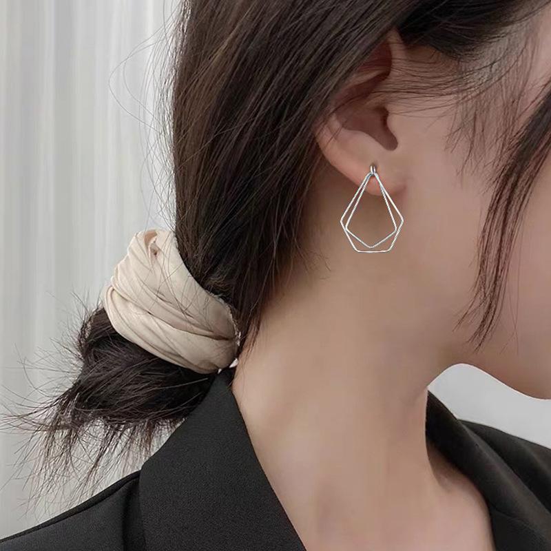 Double Layer Earrings, Versatile Earrings, Temperament, Personality, Fashionable and Simple Lines, Earrings for Women