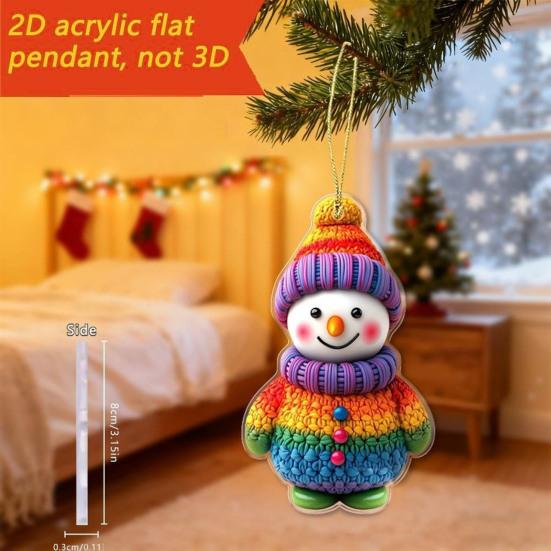 Bałwan Ozdoby Świąteczne Personalizowane 2D Akrylowe Dekoracje na Choinkę Wiszące Ozdoby Bałwana na Święta