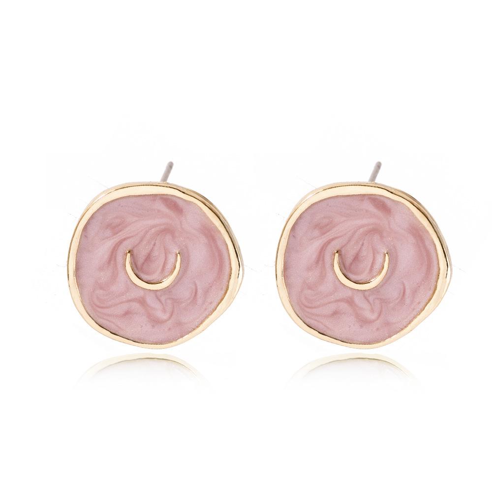 Modische Halskette mit Tropfenanhänger aus Legierung, Öl, Herz, Mond und Blitz, elegant, süß, rund, Partyschmuck für Damen, Geschenk