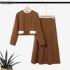 ZANZEA Women Long Sleeve Blouse and Skirts Casual Two Piece Suit Sets