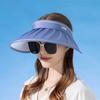 Summer Sun Protection Hat With Large Brim And Wrinkled Design For Outdoor Activities