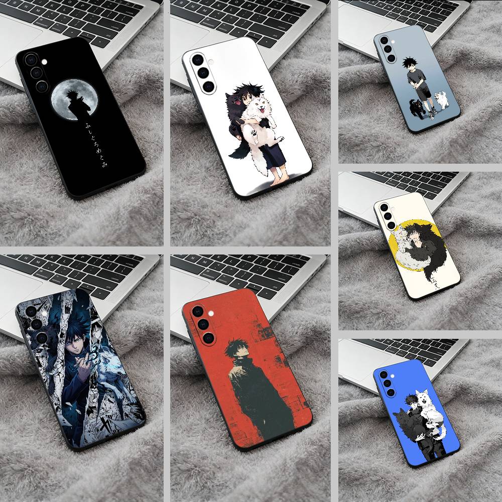 Megumi Fushiguro-J-Jujutsu- K-aisen Black Soft Silicone Phone Case for Samsung Galaxy A73, A71, A72, A70, A53, A52, A51