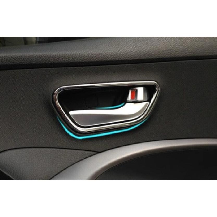 For Hyundai Santa Fe 2013-2018 ABS Chrome Inner Door Handle Lock Frame Trim 4PCS