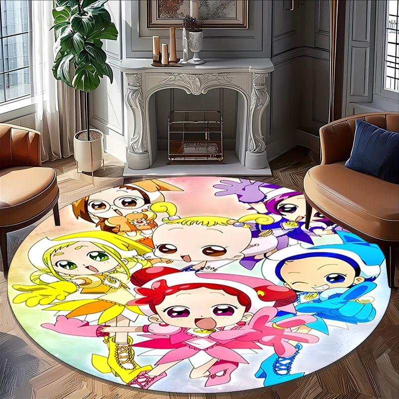1pc DoReMi1 Print Round Carpet Chair Round Carpet Suitable for Bedroom Living Room Home Decorative Carpet