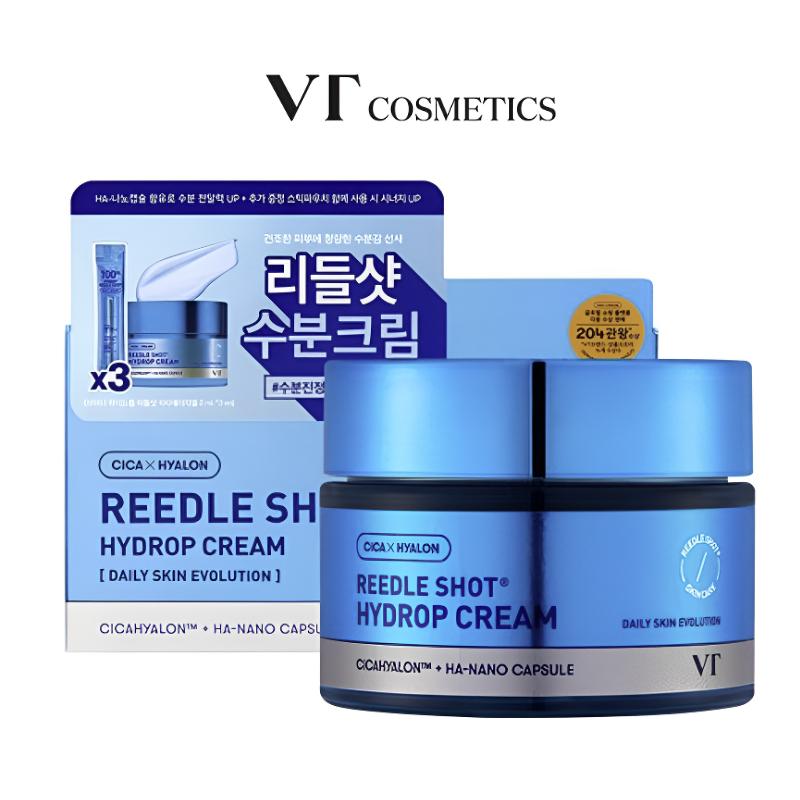 

VT COSMETICS REEDLE SHOT HYDROP CREAM 50ml + 3 Stick Pouches (2ml each)