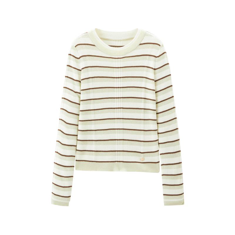 Letting Striped Faux Two-Piece Slim-Fit Sweater S