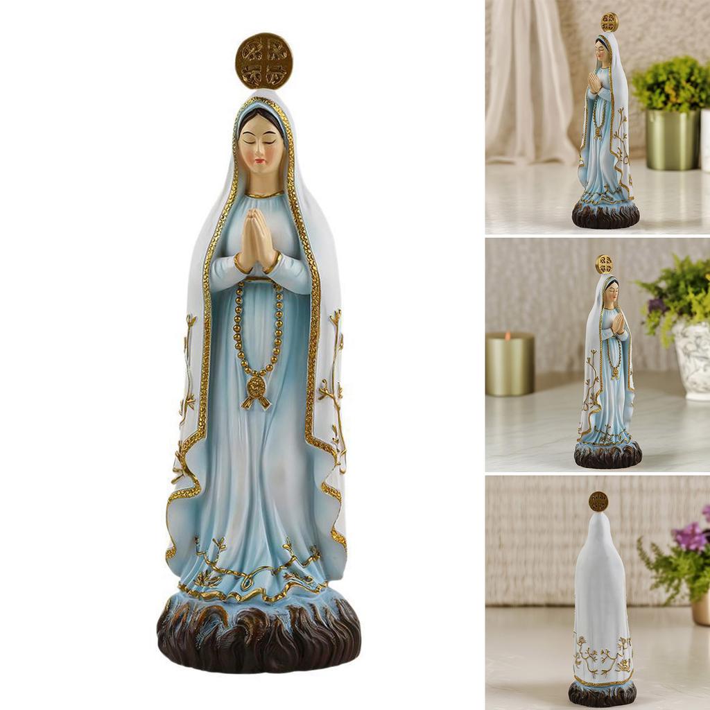 Lady Of Mary Blessed Virgin Mother Mary Catholic Religious Gift Resin Figurine Statue Virgin Mary Sculpture Home Decoration