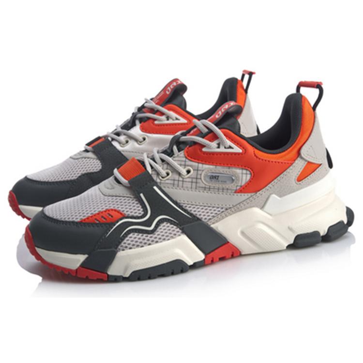 Li Ning Journey Mesh Patchwork Cushioning Slip Resistant Low Top Casual Shoes Men's Bellflower Gray AGCQ005-4