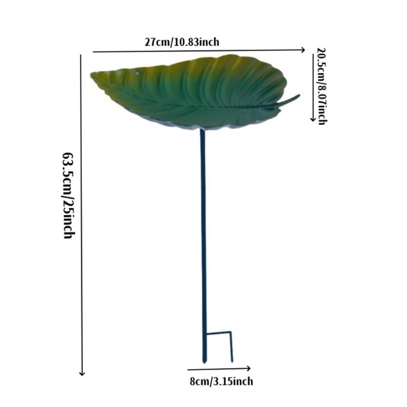 Leaf Shape Outdoor Bird Bath Winterproofed Durability Garden Decoration Feeders for Wild Birds for Nature Lover