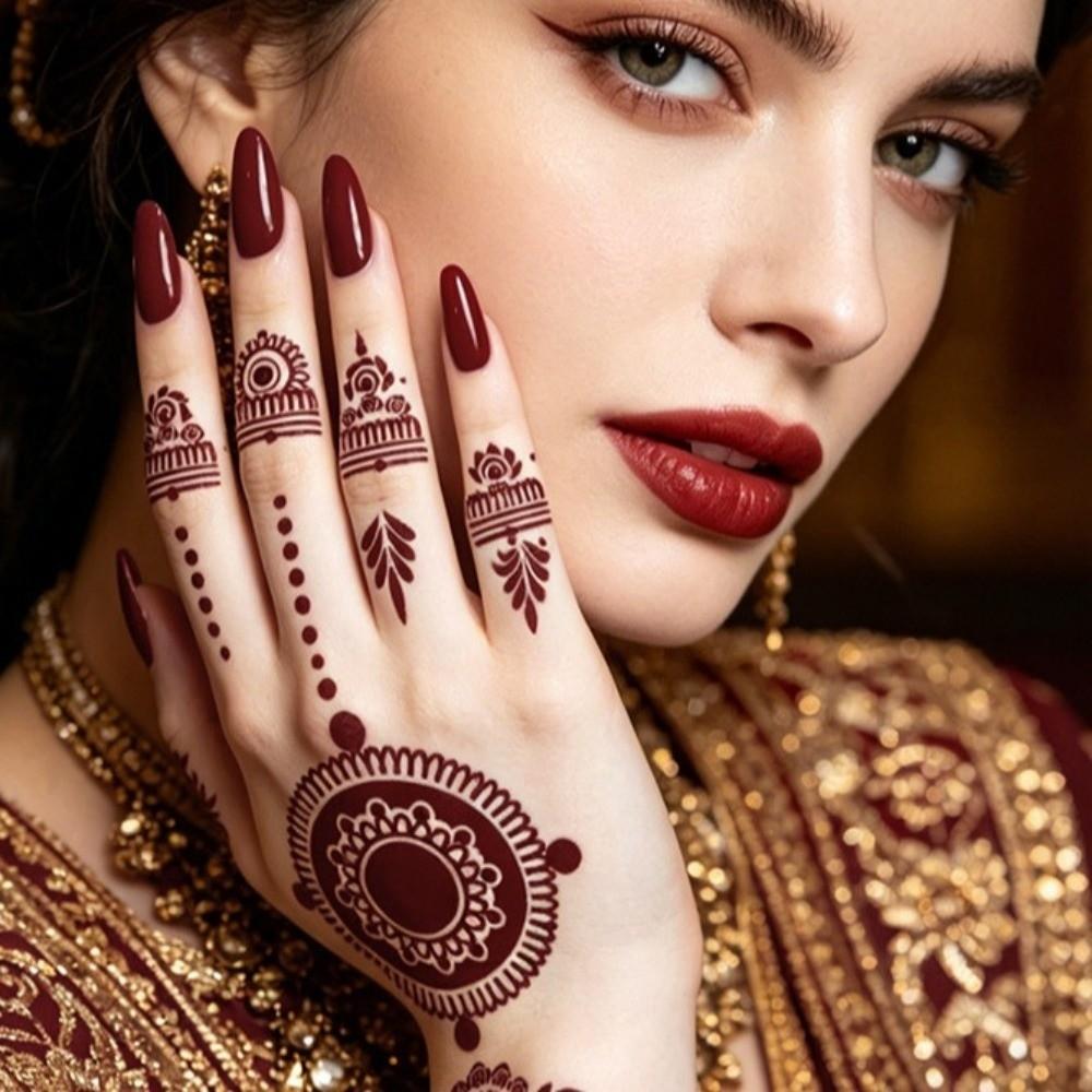 Mehndi Designs Henna Tattoo Stickers Flower Hand Tattoo Body Art Sticker  Music Festival