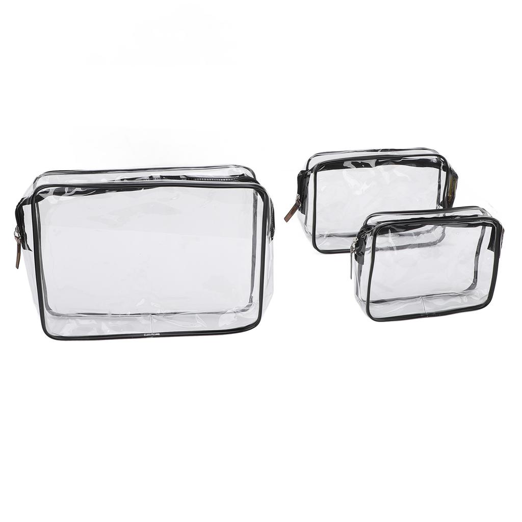 3Pcs Clear Insert Bag Transparent Makeup Toiletry Brush Zipper Insert Inner Bag Divider Storage Orga