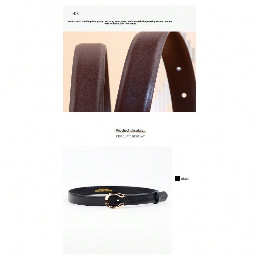 Belt For Women, Light Luxury And Sophisticated C-Button Versatile Belt Decorated With Suit Denim