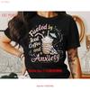 Funny Coffee Fueled By Iced Coffeet T Shirt Trendy Casual Wear For Vintage Graphic Stretched Unisex Soft Homme