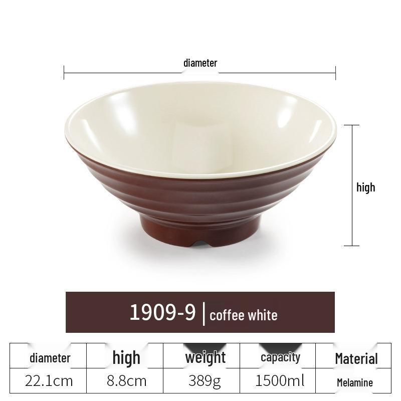 Net Celebrity Melamine Ramen Bowl: Two-Tone Creative Design, Large, Ideal for Mala Tang and Rice Noodles