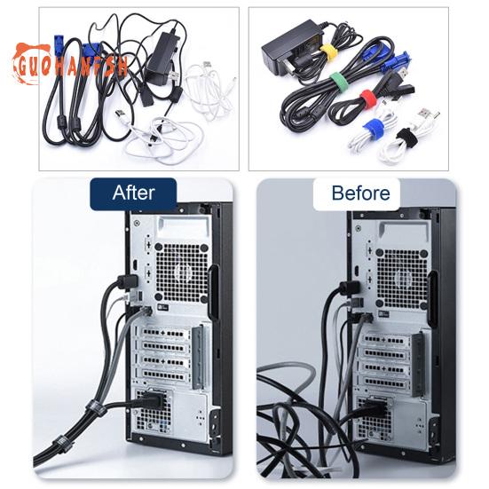 100 Pezzi Cinghia Gestione Cavi Antigroviglio Nastro di Fissaggio Fascette per Cavi in Nylon Fascette per Cavi Gestione Cavi Fornitura per la Casa