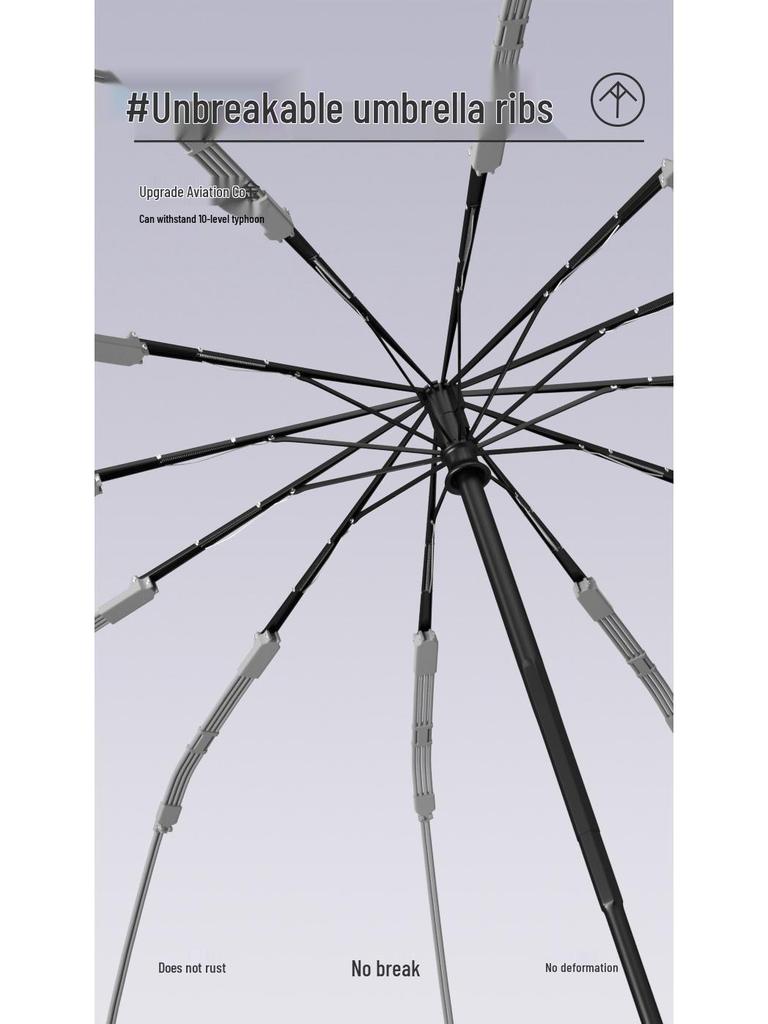 Windproof Dual-Use Sunscreen Umbrella with Reinforced Double Ribs for Students
