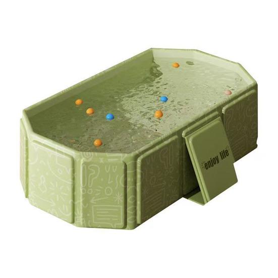 Kids Foldable Baby Bathtub Large Toddler Bath Basin with Drainage System Adjustable Support Angle