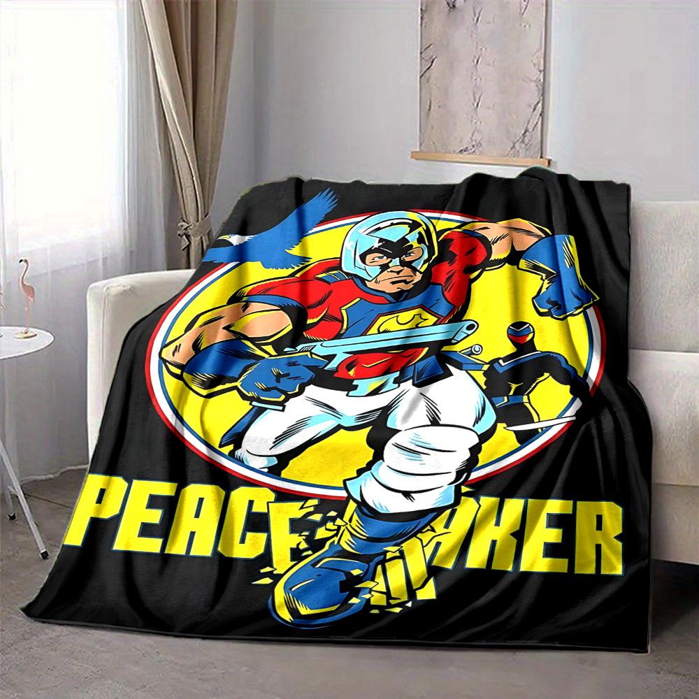 1pc Peacemaker Flannel Throw Blanket - Lightweight Soft Warm All-Season Blanket for Sofa, Bed, Travel, Camping L1029171