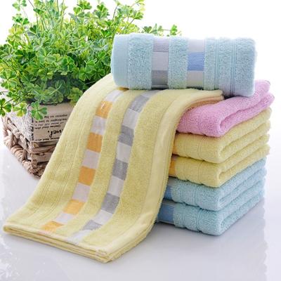 Serviette à carreaux en coton jacquard intermittent doux pour couple, ruban absorbant épaissi, serviette de toilette