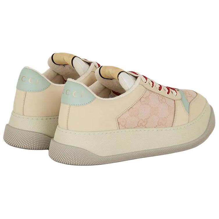 Gucci Screener Distressed Shoes Leather Stylish Skateboarding Shoes Women's Pink 750633 FAB4C 5644
