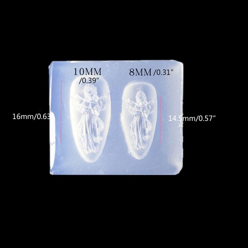Reusable Silicone Nail Art Mold With 3D Carved Angel Design For DIY Nail Charm And Jewelry Making Accessories