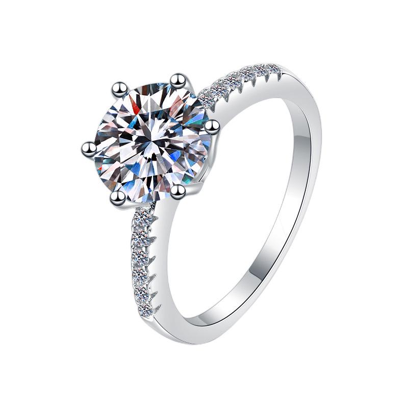 

Женское кольцо с муассанитом с шестью крапанами, позолоченное серебро 925 пробы Size 10