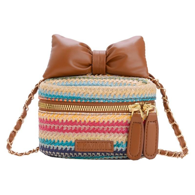 Childrens Woven Bucket Bag With Breathable Fabric For Kindergarten Girls