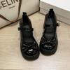 Mary Jane Small Leather Shoes, Sweet and Cool Bow High Heels, Women's Spring and Autumn 2025 Explosion, One-word Buckle Jk Cute Single Shoes