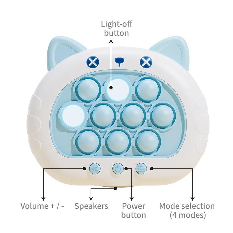 3 Colors 1 pcs Electronic Pop Quick Push Bubbles Game Machine Kid Cartoon Fun Squeezing Toys Anti Stress Sensory Bubble Toy Gift