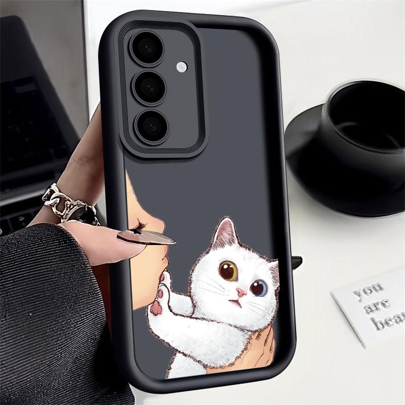 Cute Lovely Cat Kiss S24FE Phone Case For Samsung S25 S24 S23 Ultra 5G S22 S20 Plus S21 s23 FE Cases Cover Galaxy S25Ultra Funda