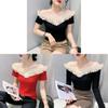 Fabric Long Sleeve Off Shoulder Top For Elegant Office Wear