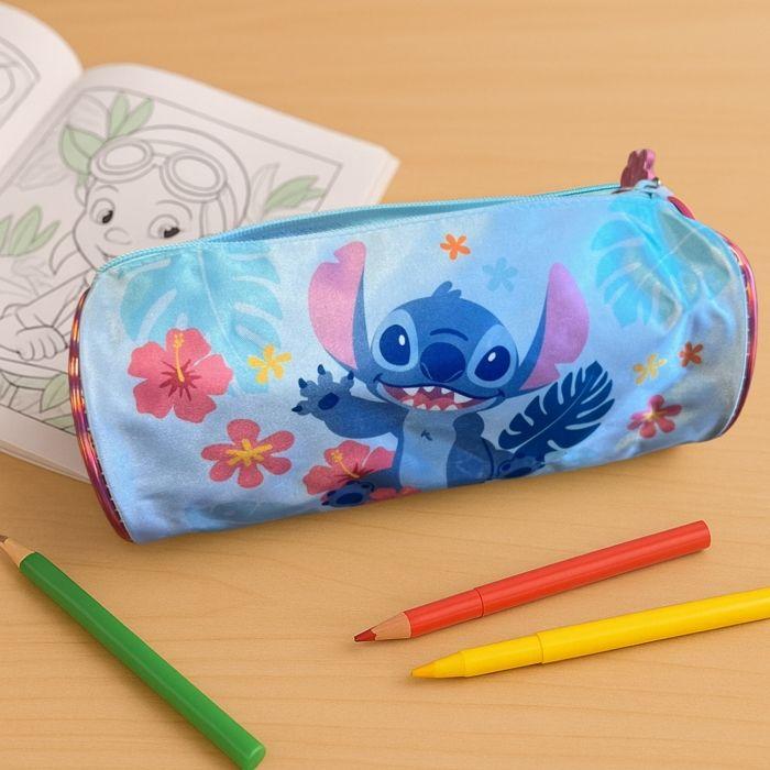 Kids Pencil Case - Disney Stitch - Cylindrical - Large Capacity - Durable Polyester