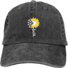 Faith Sunflower Butterfly Print Baseball Cap Casual Adjustable Low Profile Cotton Blend Hat Unisex