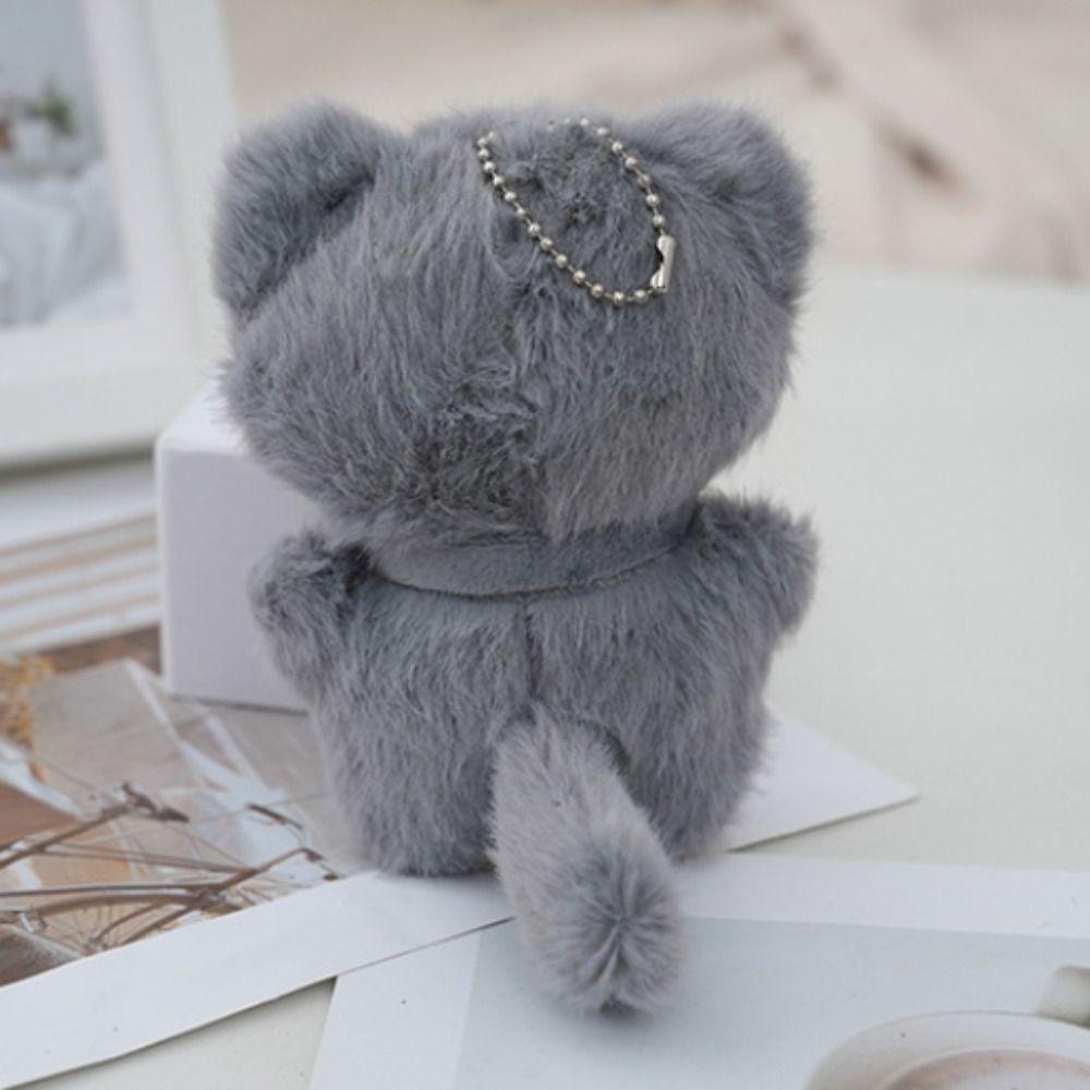 Stuffed Coffee Cat Plush Keychain Hugging Animal Plush Key Chain Cute Cat Plush Doll Children