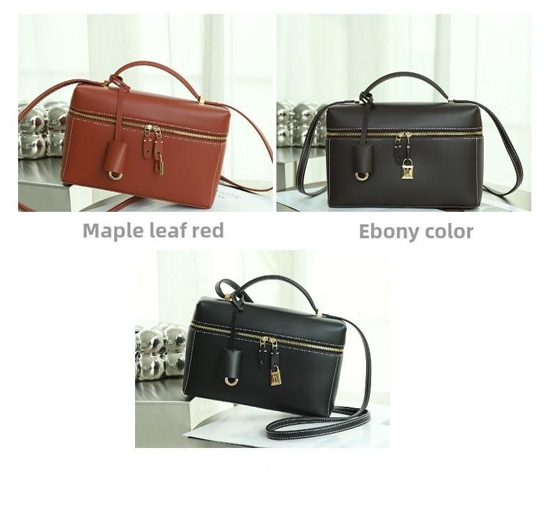 2025 Women's Genuine Leather Small Square Messenger Bag – High-Quality All-Match Handbag with Single Shoulder and Underarm Strap